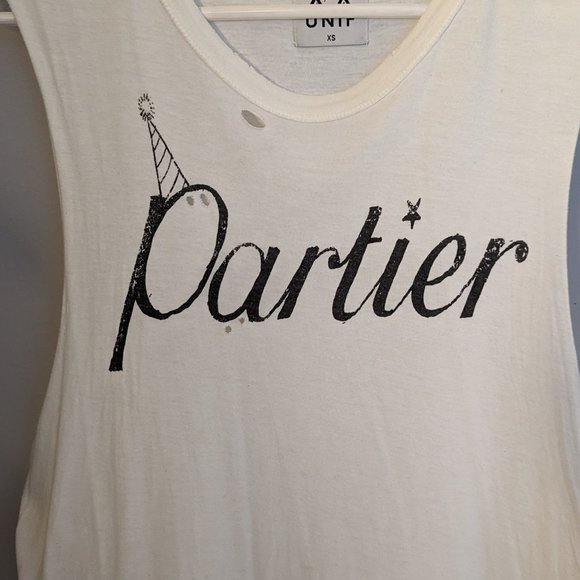 unif vintage partier muscle tank top rare white size x-small - Picture 2 of 3